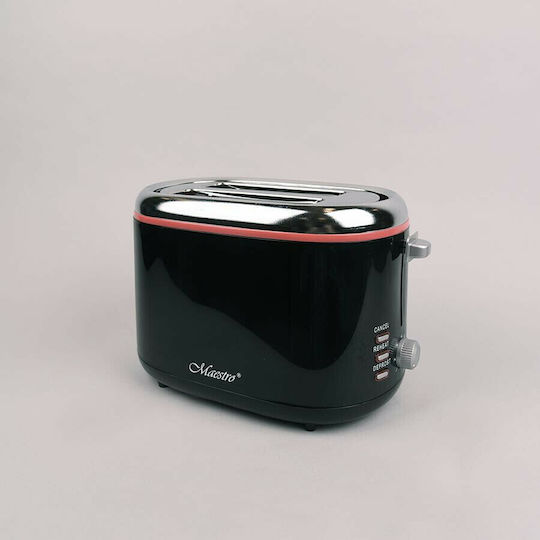 Maestro Toaster 2 Slots 850W Black