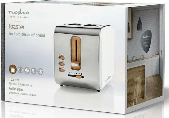Nedis Тостер Двуместна 900W Бяла
