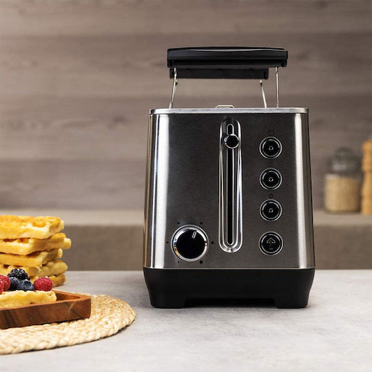Cecotec BigToast Extra Double Φρυγανιέρα 2 Θέσεων 1000W Inox