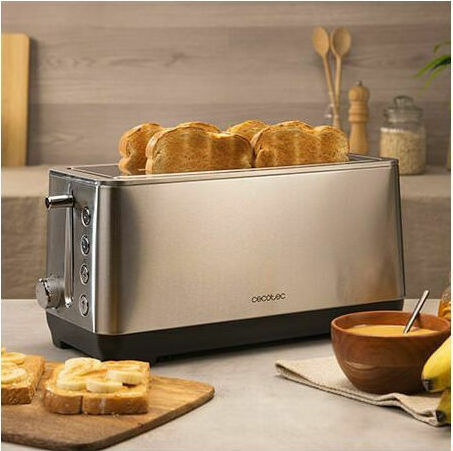 Cecotec BigToast Extra Double Φρυγανιέρα 2 Θέσεων 1000W Inox