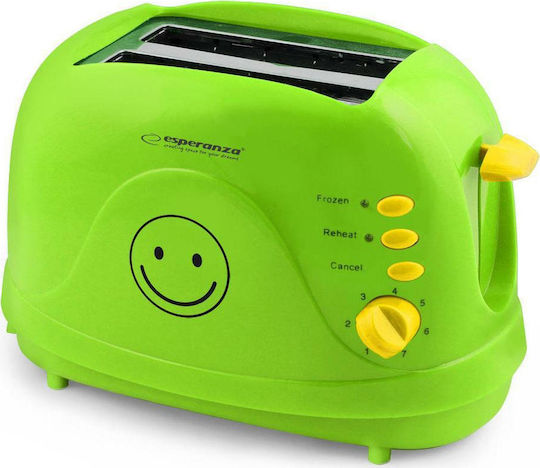 Esperanza Smiley Toaster 2 Slots 750W Green