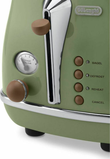 De'Longhi Icona Тостер Двуместна 900W Зелена
