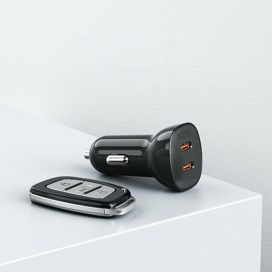 Choetech Choetech Auto-Ladegerät 40W Schnellladen mit 2xType-C Anschlüssen Schwarz