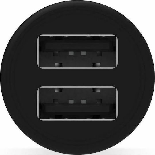 Krux Φορτιστής Αυτοκινήτου 24W 2.4A με Θύρες: 2xUSB Μαύρος