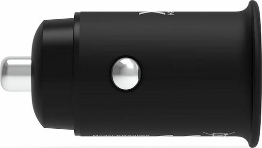 Krux Φορτιστής Αυτοκινήτου 24W 2.4A με Θύρες: 2xUSB Μαύρος