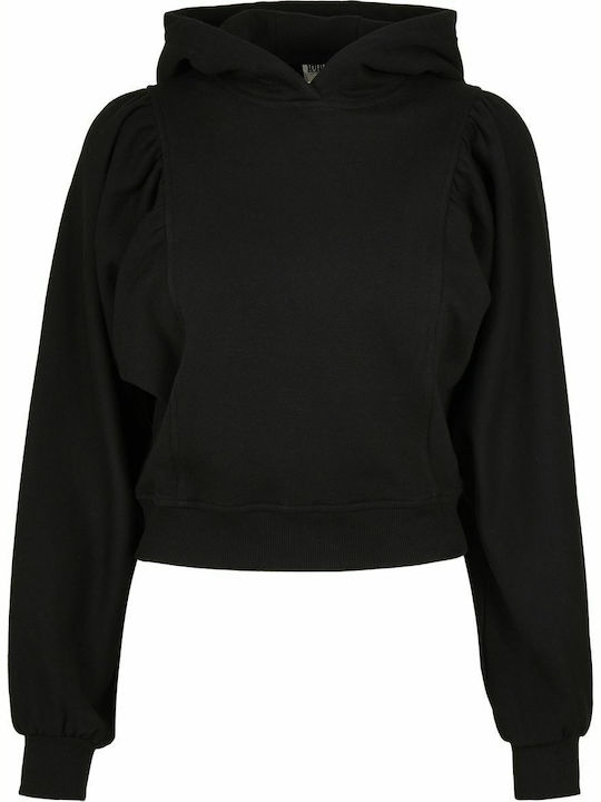 Lang Damen Sweatshirt Kapuzen Schwarz