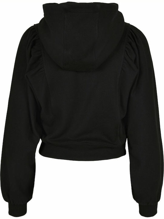 Lang Damen Sweatshirt Kapuzen Schwarz