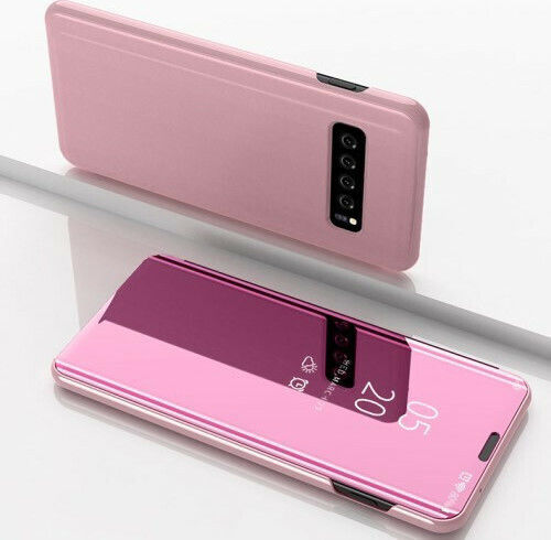 Hurtel Clear View Book Πλαστικό Ροζ Χρυσό (Galaxy S10)
