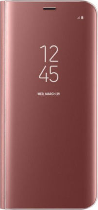 Hurtel Clear View Book Πλαστικό Ροζ Χρυσό (Galaxy S10)