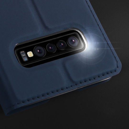 Dux Ducis Skin Pro Buchen Sie Synthetisches Leder Marineblau (Galaxy S10)