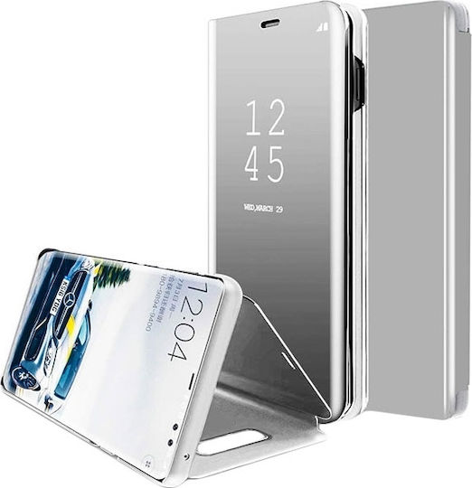 Hurtel Clear View Book Ασημί (Galaxy S10+)