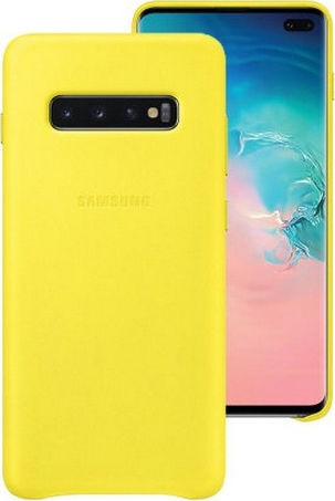 Samsung Leather Cover Back Cover Piele Galben (Galaxy S10+)