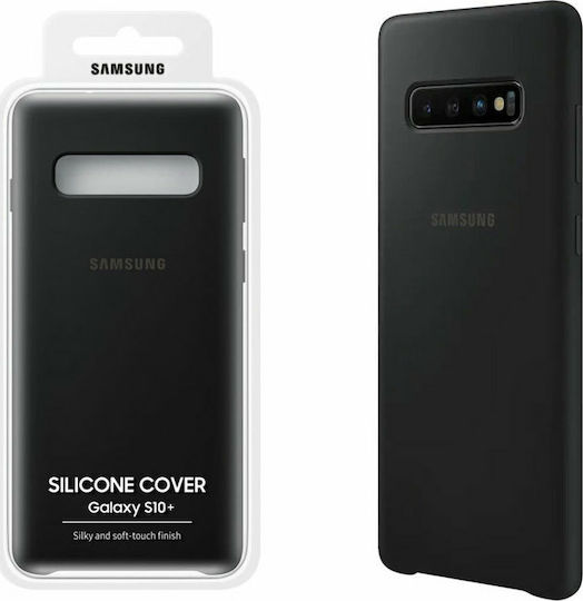 Samsung Umschlag Rückseite Silikon Schwarz (Galaxy S10+)