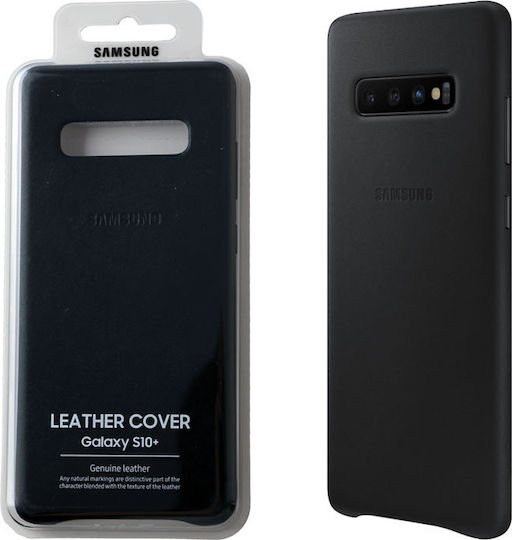 Samsung Back Cover Δερμάτινο Μαύρο (Galaxy S10+)