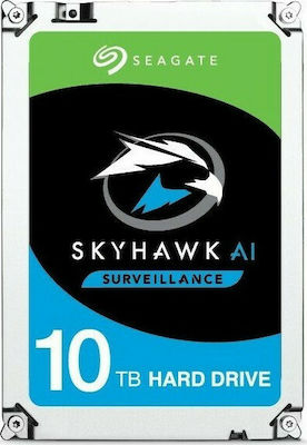 Seagate SkyHawk AI Surveillance 10TB HDD Hard Drive 3.5" SATA III 7200rpm with 256MB Cache for Recorder / NAS / Server