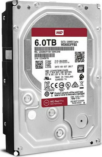 Western Digital Red Pro 6TB HDD Hard Drive 3.5" SATA III 7200rpm with 256MB Cache for NAS WD6003FFBX