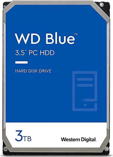 Western Digital Blue 3TB HDD Hard Drive 3.5" SATA III 5400rpm with 256MB Cache for Desktop WD30EZAZ