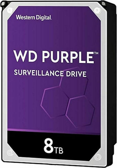 Western Digital Purple 8TB HDD Σκληρός Δίσκος 3.5" SATA III 5400rpm με 128MB Cache για Καταγραφικό WD84PURZ