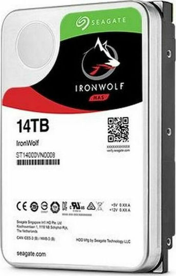 Seagate Ironwolf 10000ГБ Хард диск Σκληρи дискове 3.5" SATA III 7200оборотивминута с 256МБ Кеш за NAS ST10000VN0008