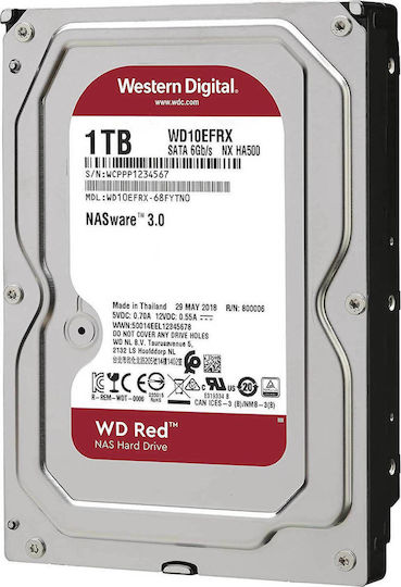 Western Digital Red 1TB HDD Hard Drive 3.5" SATA III 5400rpm with 64MB Cache for NAS WD10EFRX