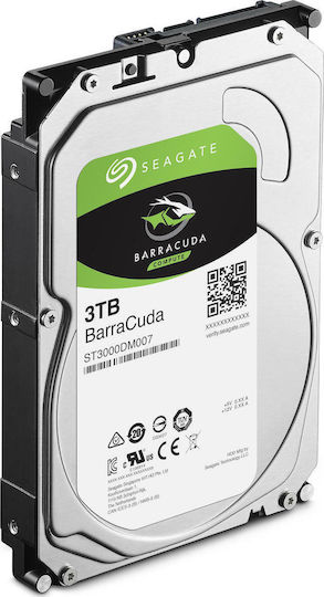 Seagate BarraCuda 3TB HDD Σκληρός Δίσκος 3.5" SATA III 5400rpm με 256MB Cache για Desktop ST3000DM007