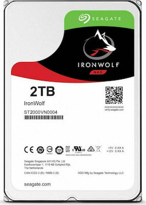 Ironwolf 2TB HDD Σκληρός Δίσκος 3.5" SATA III 5900rpm με 64MB Cache για NAS ST2000VN004