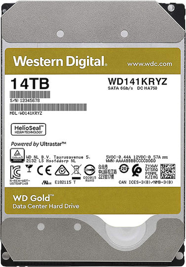 Western Digital Gold 8TB HDD Hard Drive 3.5" SATA III 7200rpm with 256MB Cache for NAS / Server WD8004FRYZ