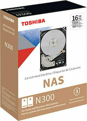 Toshiba N300 4TB HDD Σκληρός Δίσκος 3.5" SATA III 7200rpm με 128MB Cache για NAS