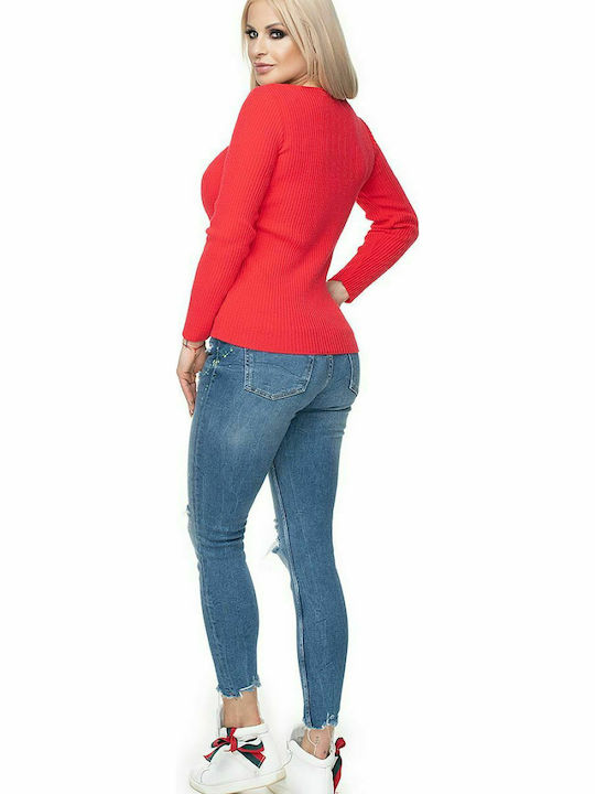 PeeKaBoo 70021 Women's Long Sleeve Sweater Red 131606