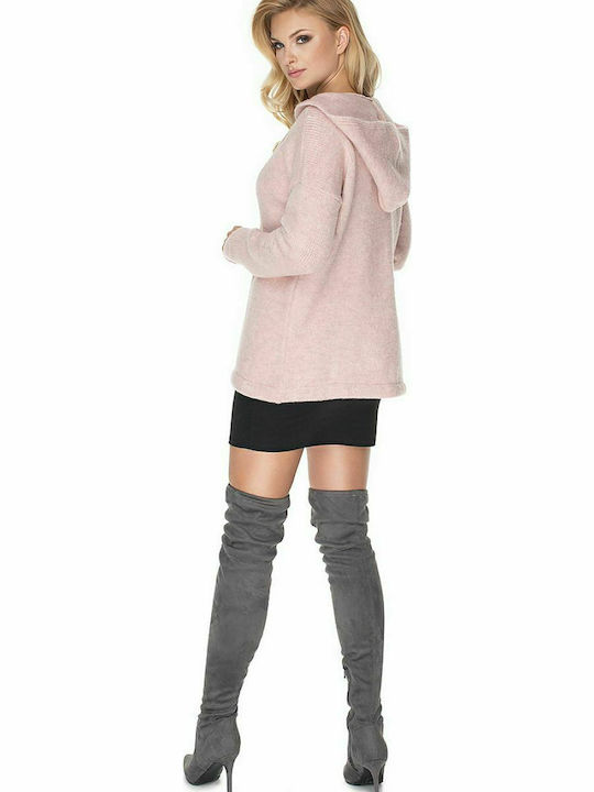 PeeKaBoo 30070 Women's Long Sleeve Sweater with Hood Pink 135299