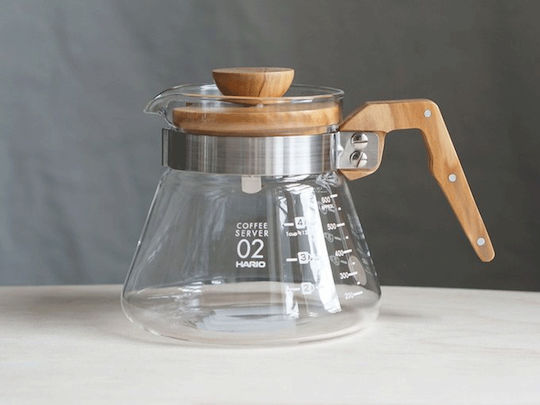Hario Olive Wood 600 Glass Jug 182x128x121mm