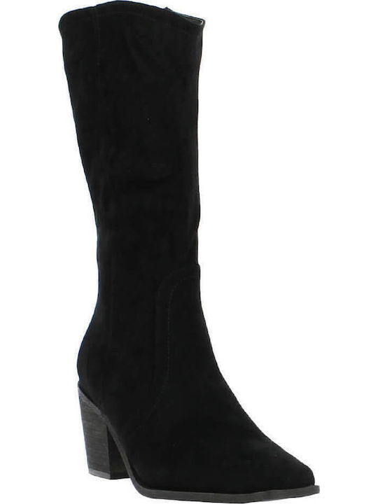 IQ Shoes 106.2A-1442 Suede Women's Ankle Boots with Medium Heel Black