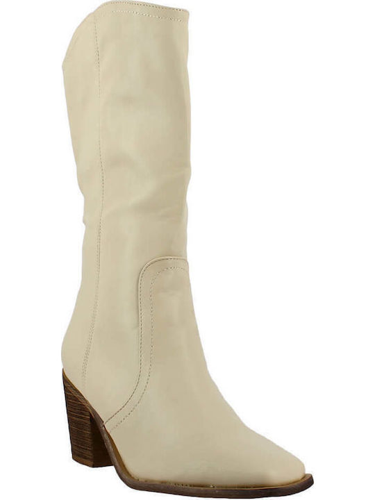 IQ Shoes 106.2A-1443 Women's Ankle Boots with Medium Heel Beige