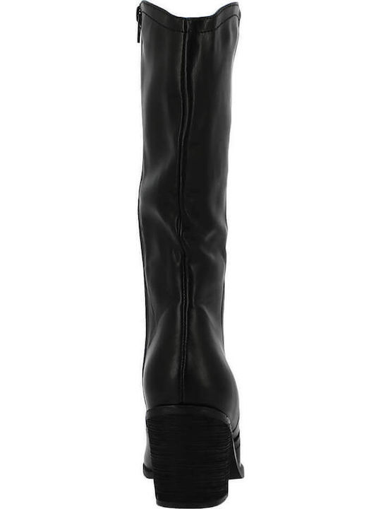 Synthetic Leather Medium Heel Women's Boots 106.2A-1443 Black