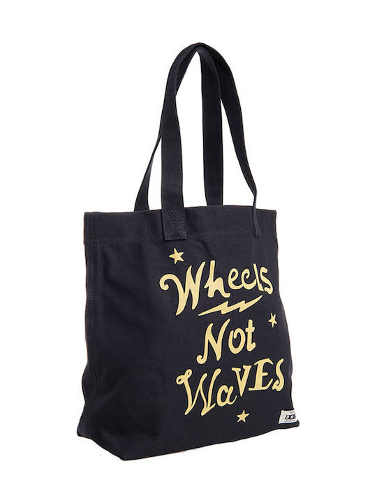 Superdry Elsie Canvas Graphic Tote Βαμβακερή Τσάντα για Ψώνια σε Μαύρο χρώμα