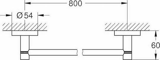 Grohe Essentials Ράγα Μπάνιου Μονή Επιτοίχια με Βίδες ​85.4x85.4cm Inox Ασημί