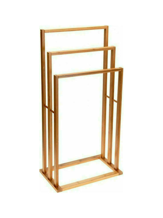 vidaXL Triple Floor Standing Bathroom Freestanding Towel Rack ​40x82cm Brown 424198