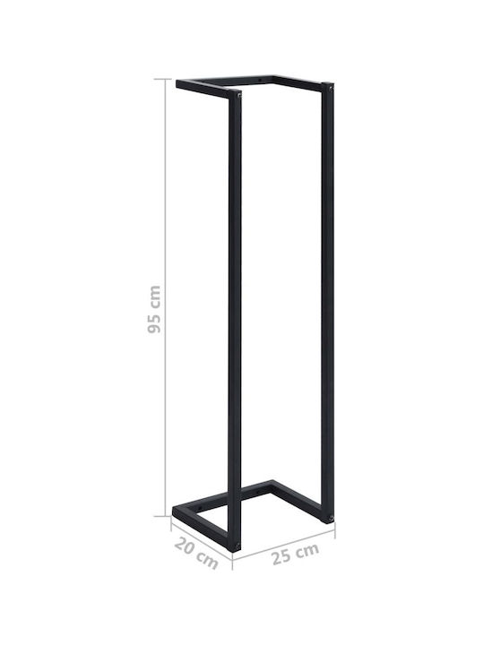 vidaXL Ραφιέρα Μπάνιου Μονή Επιτοίχια ​25x95cm Μαύρη