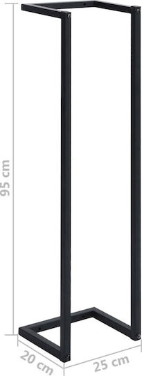 vidaXL Single Wall-Mounted Bathroom Shelf Unit ​25x95cm Black