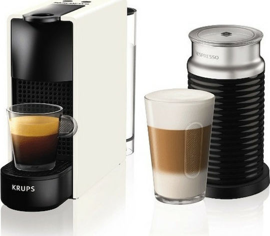 Krups Essenza Mini Pod Coffee Machine Nespresso Pressure 19bar with Milk Frother White