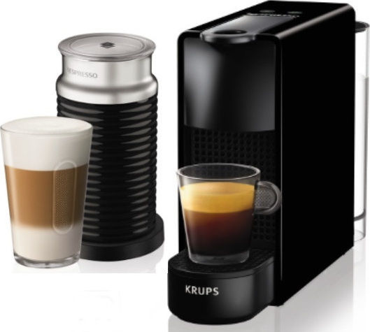 Krups Essenza Mini Pod Coffee Machine Nespresso Pressure 19bar with Milk Frother Black