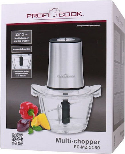 Profi Cook PC-MZ 1150 Mini Chopper Multi 400W mit Behälter 1lt Inox