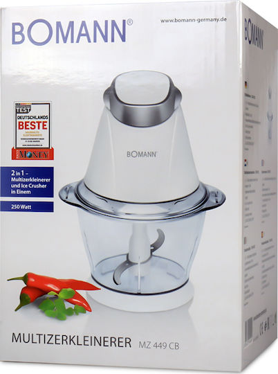 Bomann MZ 449 Multi Chopper 250W mit 1l Behälter Weiß
