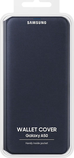 Samsung Книга Изкуствена кожа Черен (Galaxy A50) EF-WA505PBEGWW