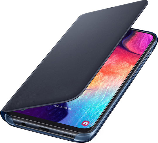 Samsung Книга Изкуствена кожа Черен (Galaxy A50) EF-WA505PBEGWW