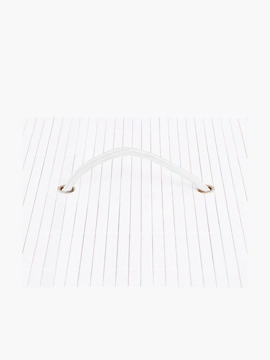 vidaXL Collapsible Bamboo Laundry Basket 100lt with Cap 52x32x62.5cm White