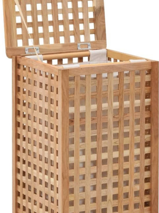 vidaXL Καλάθι Απλύτων Ξύλινο με Καπάκι 39x39x65cm Καφέ