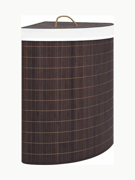 vidaXL Coș De Rufe Din Bambus Pliabil 60L Cu Capac 52.3x37x65cm Maro 60L