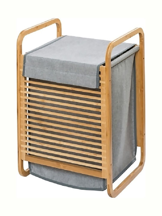 Wenko Bahari Laundry Basket Bamboo 43L 40x35x60cm Gray