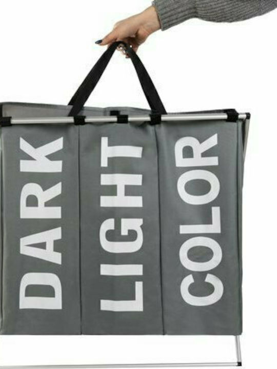 Ruhhy Coș De Rufe Metalic Pliabil 130lt 55x60x40cm Gri